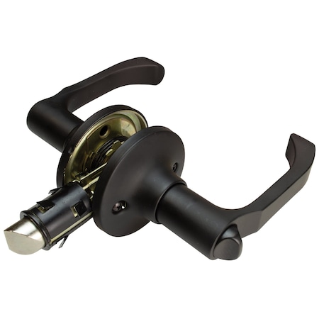 Global RV/Manufactured Housing Interior Lockset, Lever Style No 806 Privacy/Locking, Matte Black LSL-806PV-MB